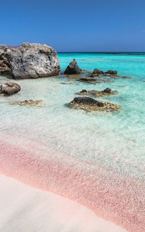 Vit sandstrand på Kreta