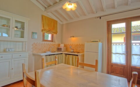 Semesterboende Tiglio: Kök, Lunchrum, Vardagsrum