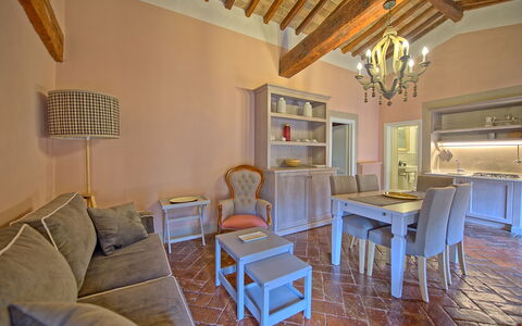 Semesterboende Montegufoni 18: Kök, Lunchrum, Vardagsrum