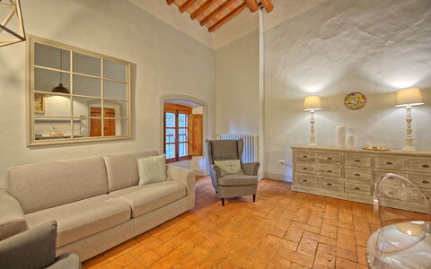 Semesterboende Montegufoni 17: Kök, Lunchrum, Vardagsrum