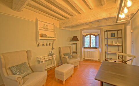 Semesterboende Montegufoni 10: Kök, Lunchrum, Vardagsrum