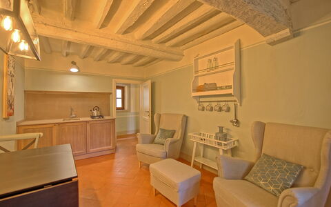 Semesterboende Montegufoni 10: Kök, Lunchrum, Vardagsrum