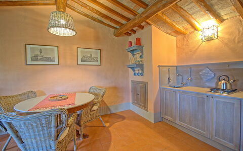 Semesterboende Montegufoni 11: Kök, Lunchrum, Vardagsrum