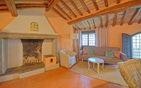 Semesterboende Montegufoni 11: Kök, Lunchrum, Vardagsrum