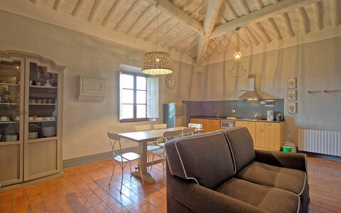 Semesterboende Acciaioli 14: Kök, Lunchrum, Vardagsrum