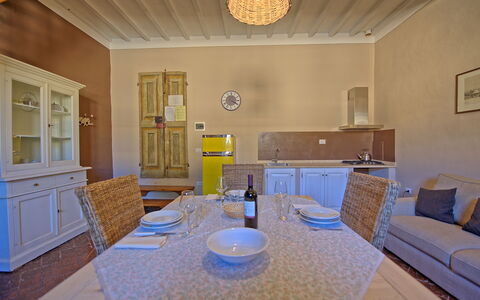 Semesterboende Montegufoni 28: Kök, Lunchrum, Vardagsrum