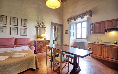 Semesterboende Fattoressa: Kök, Lunchrum, Vardagsrum