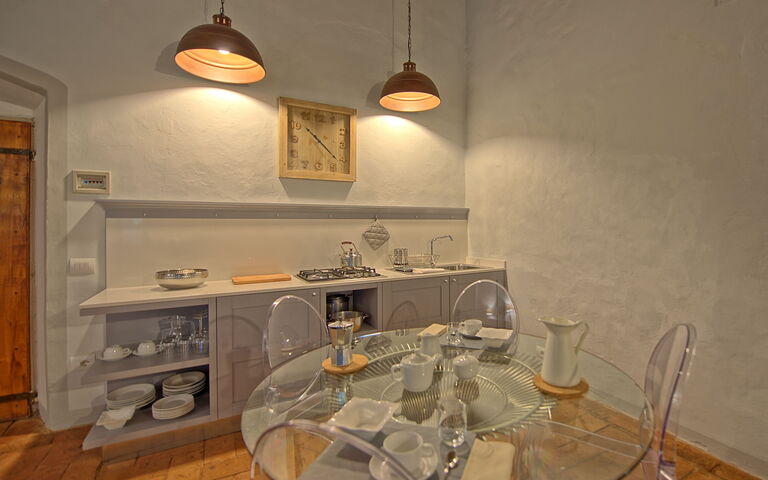 Semesterboende Montegufoni 17: Kök, Lunchrum, Vardagsrum