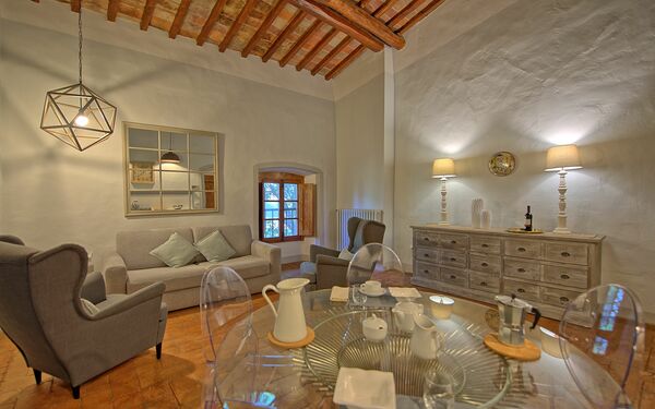 Semesterboende Montegufoni 17: Kök, Lunchrum, Vardagsrum