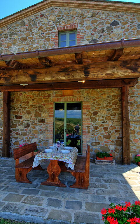 Castelmuzio: Balkong / terrass / uteplats, Utomhus