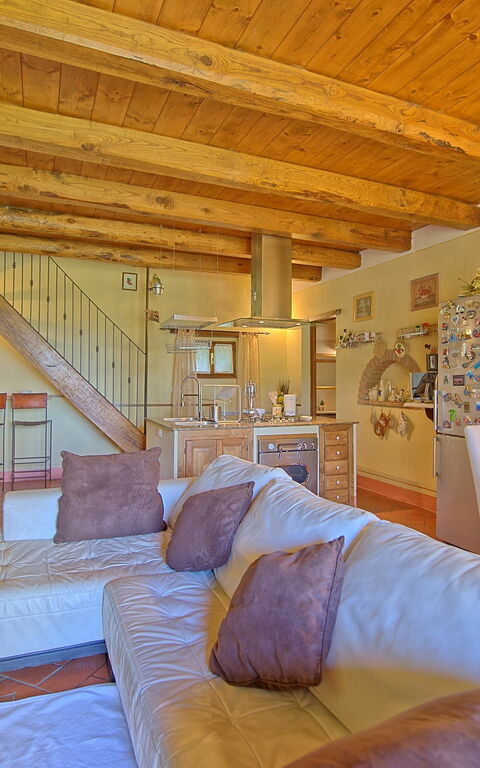 Villa Margherita: Kök, Lunchrum, Vardagsrum