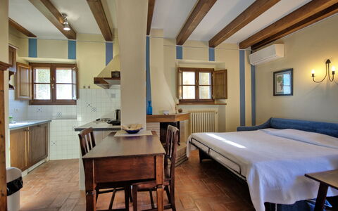 Semesterboende Fornacino 4: Kök, Lunchrum, Vardagsrum