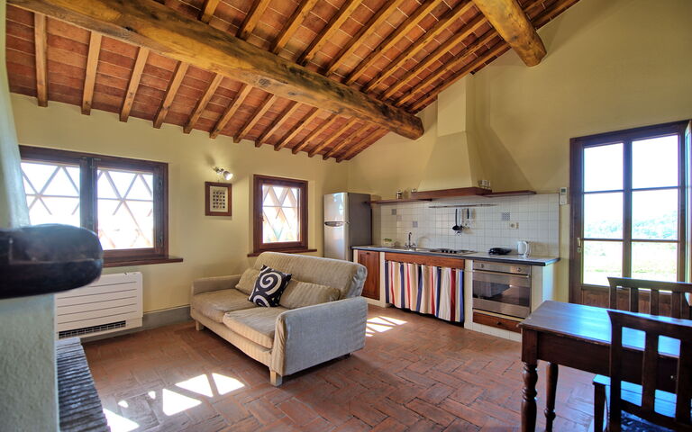 Semesterboende Fornacino 6: Kök, Vardagsrum