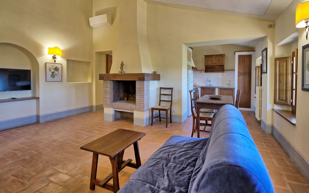 Semesterboende Fornacino 3: Kök, Vardagsrum