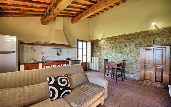Semesterboende Fornacino 6: Kök, Vardagsrum