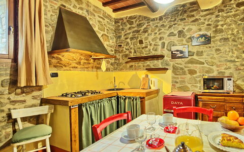 Semesterboende Orietta 1: Kök, Lunchrum, Vardagsrum