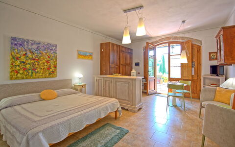 Semesterboende Ovile: Kök, Lunchrum, sovrum, Vardagsrum