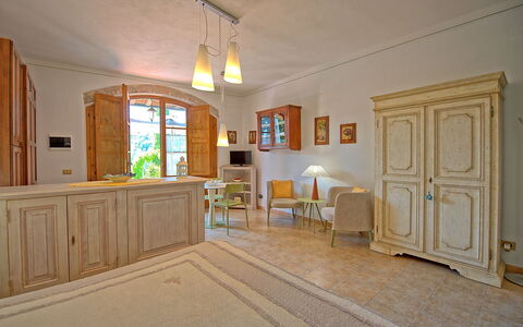 Semesterboende Ovile: Kök, Lunchrum, sovrum, Vardagsrum