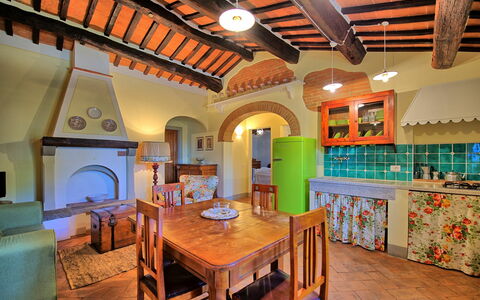 Semesterboende Bandita Apartment: Kök, Lunchrum, Vardagsrum