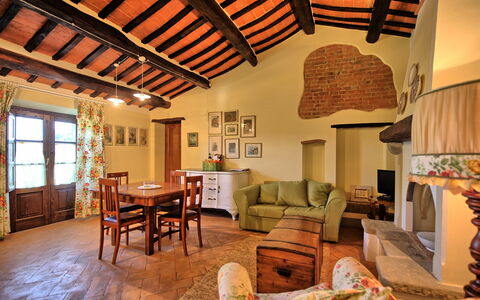 Semesterboende Bandita Apartment: Kök, Lunchrum, Vardagsrum