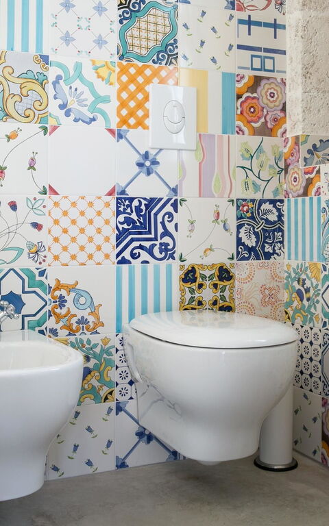 Trullo Torre Suda: Badrum