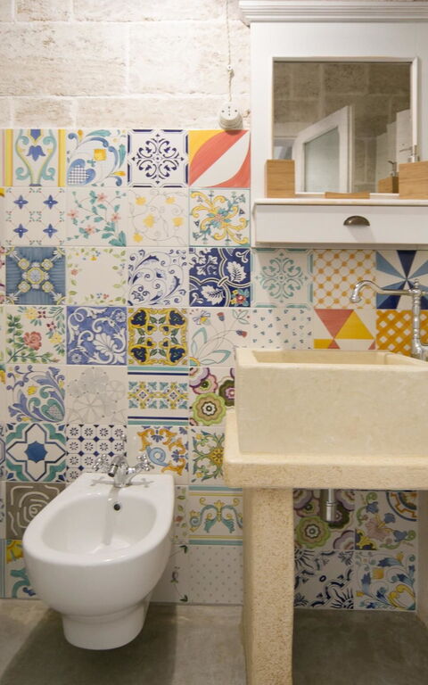 Trullo Torre Suda: Badrum