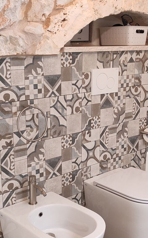 Trullo Santo Stefano: Badrum