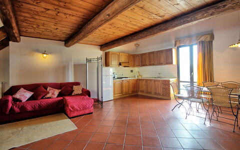 Semesterboende Fienile: Kök, Lunchrum, Vardagsrum