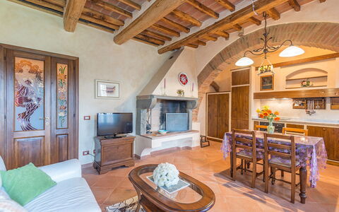 Semesterboende Smeraldo: Kök, Lunchrum, Vardagsrum