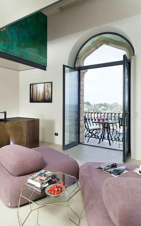 Torre Isola Bella: Kök, Lunchrum, Vardagsrum