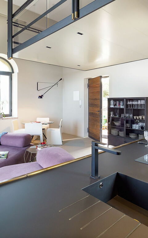 Torre Isola Bella: Kök, Lunchrum, Vardagsrum