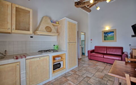 Semesterboende Mulignone 14: Kök, Lunchrum, Vardagsrum