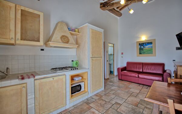 Semesterboende Mulignone 14: Kök, Lunchrum, Vardagsrum
