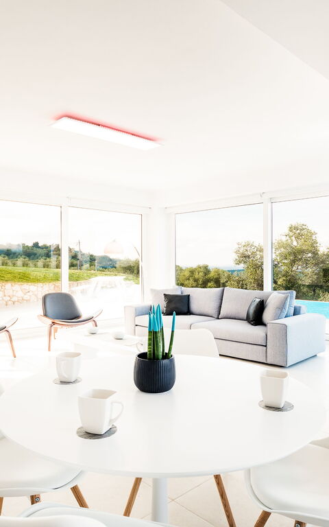 Villa Arete: Kök, Lunchrum, Vardagsrum