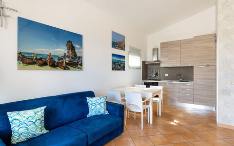 Semesterboende Calantha: Kök, Lunchrum, Vardagsrum