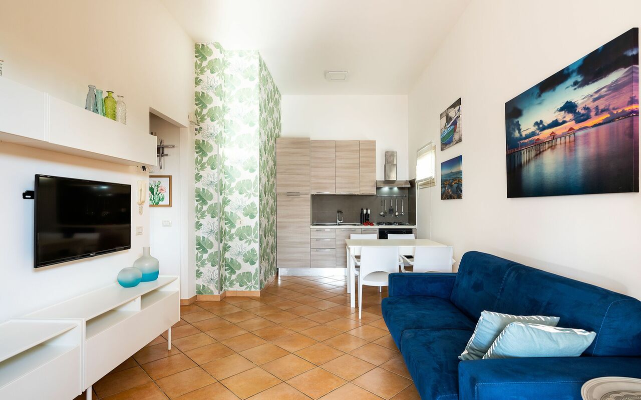 Semesterboende Kalika: Kök, Lunchrum, Vardagsrum