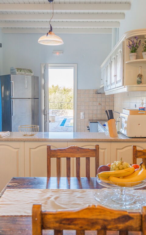 Villa Dimitris: Kök, Lunchrum