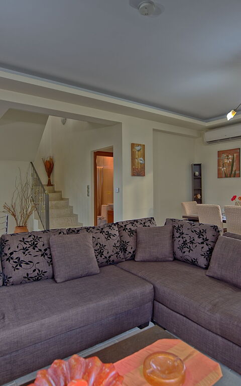 Villa Koules: Kök, Lunchrum, Vardagsrum