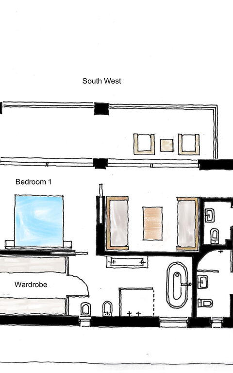 Villa Bluewhite: Planimetri