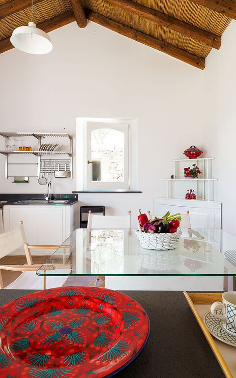 Villa Nerello: Kök, Lunchrum