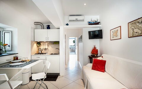 Semesterboende Conchiglia: Kök, Lunchrum, Vardagsrum