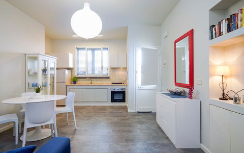 Semesterboende Corallo: Kök, Lunchrum, Vardagsrum