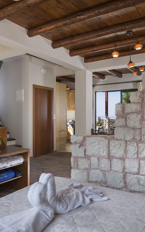 Villa Myrtia: sovrum, Vardagsrum