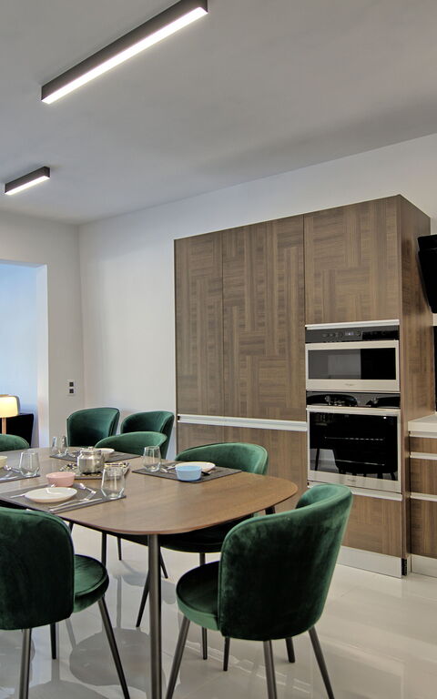 Casa Cafenio: Kök, Lunchrum, Vardagsrum