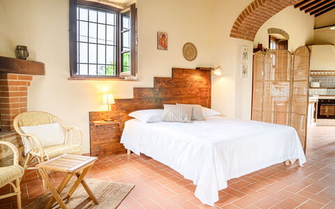 Semesterboende Capanna: sovrum, Vardagsrum