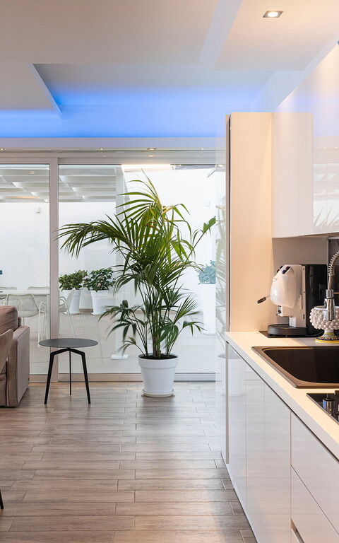 Villa Domizia: Kök, Lunchrum