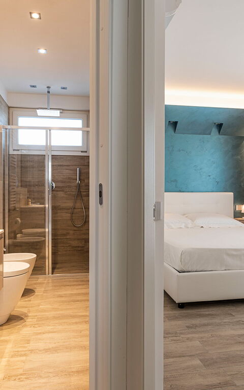 Villa Domizia: Badrum, sovrum