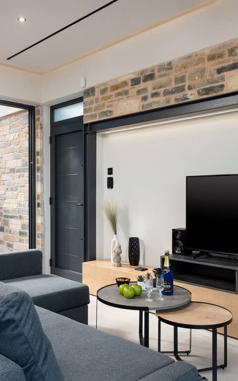 Villa Kallos: Kök, Lunchrum, Vardagsrum