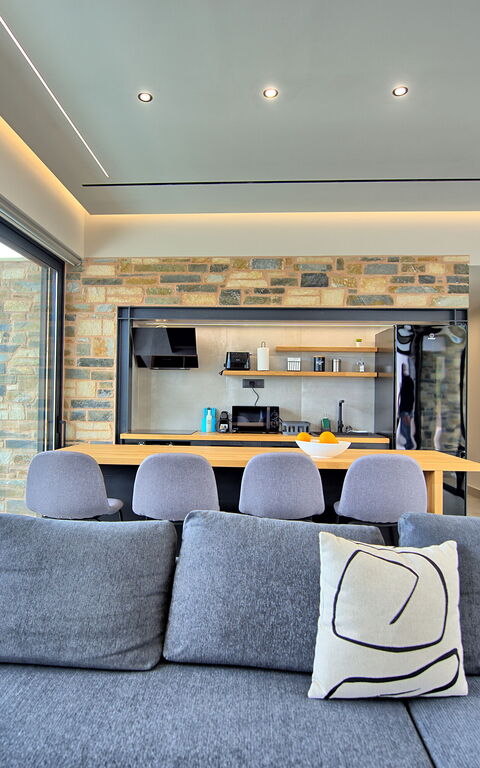 Villa Kallos: Kök, Lunchrum, Vardagsrum