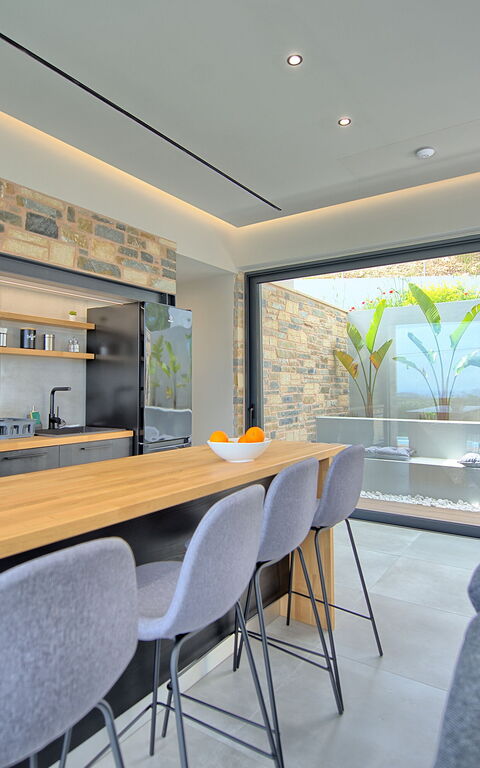 Villa Kallos: Kök, Lunchrum, Vardagsrum